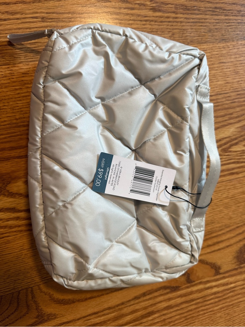 Quilted Silver Travel Organizer